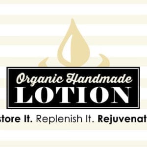 A logo for organic handmade lotion.