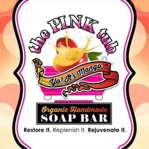 A label for the pink tub soap bar.