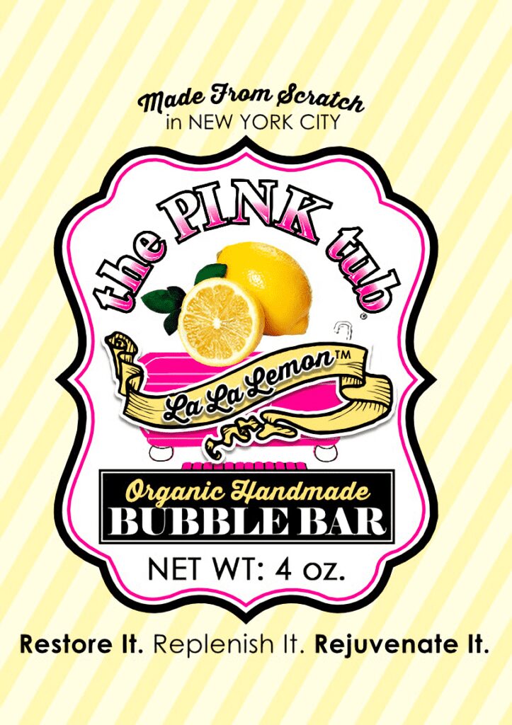 A pink lemonade bubble bar is shown in this image.
