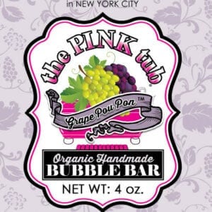 A label for the pink city bubble bar.