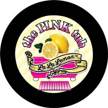 A pink tub logo with lemons on it.