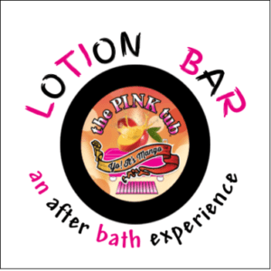 A logo for the lotion bar THE PINK TUB,LLC.